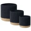 Set Of 3 Cotton Baskets Black And Beige BASIMA