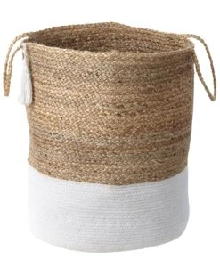 Set Of 2 Jute Baskets White And Beige GAJAR -Cheap Furniture Store undef src sa picid 846472 type whitesh image
