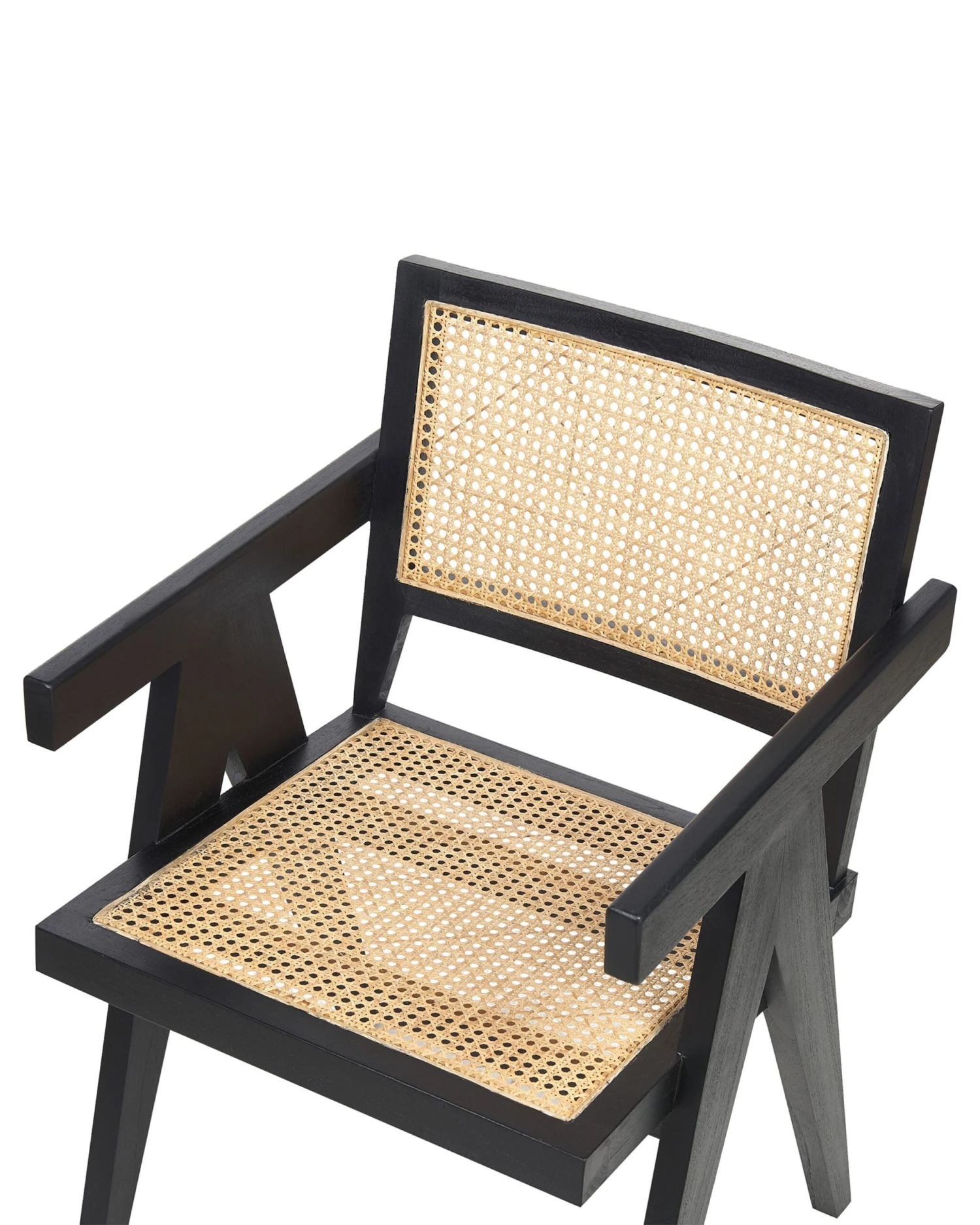 Wooden Chair With Rattan Braid Light Wood And Black WESTBROOK - Image 6