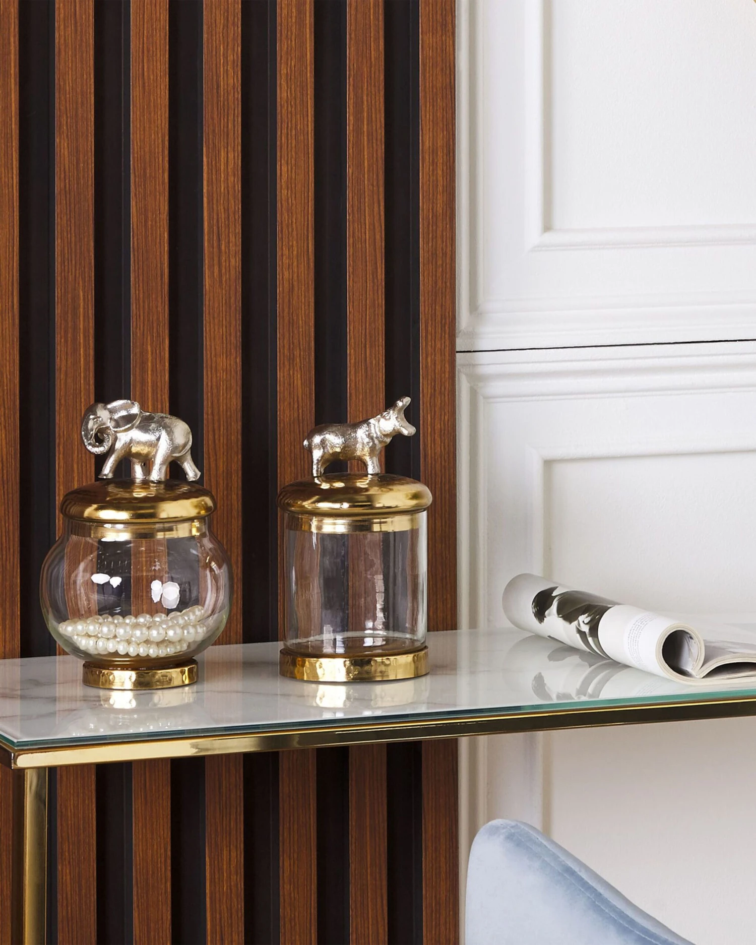 Set Of 2 Decorative Containers Gold And Silver LAKI - Image 2