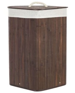 Bamboo Basket With Lid Dark Wood MATARA -Cheap Furniture Store undef src sa picid 849002 type whitesh image