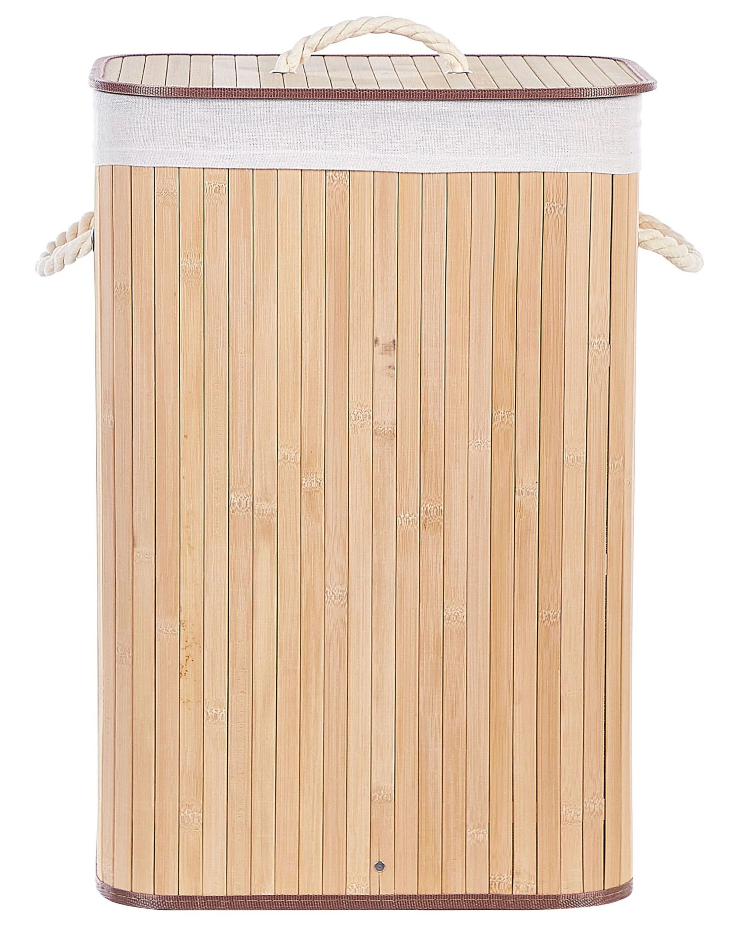 Bamboo Basket With Lid Light Wood KOMARI - Image 3