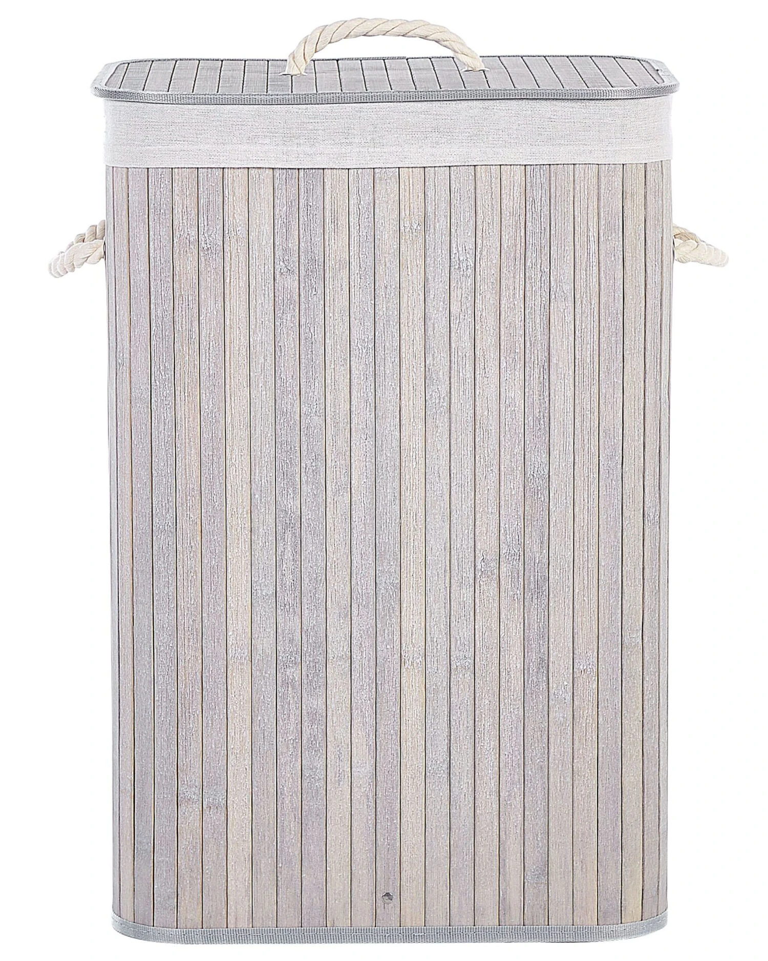 Bamboo Basket With Lid Light Grey KOMARI - Image 3