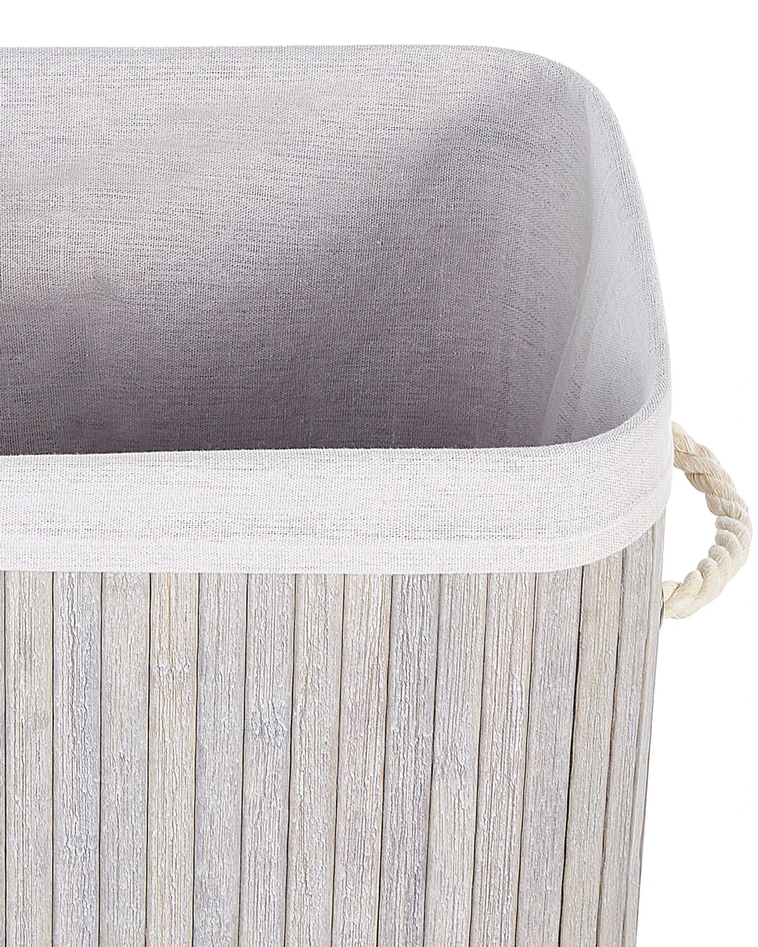 Bamboo Basket With Lid Light Grey KOMARI - Image 5