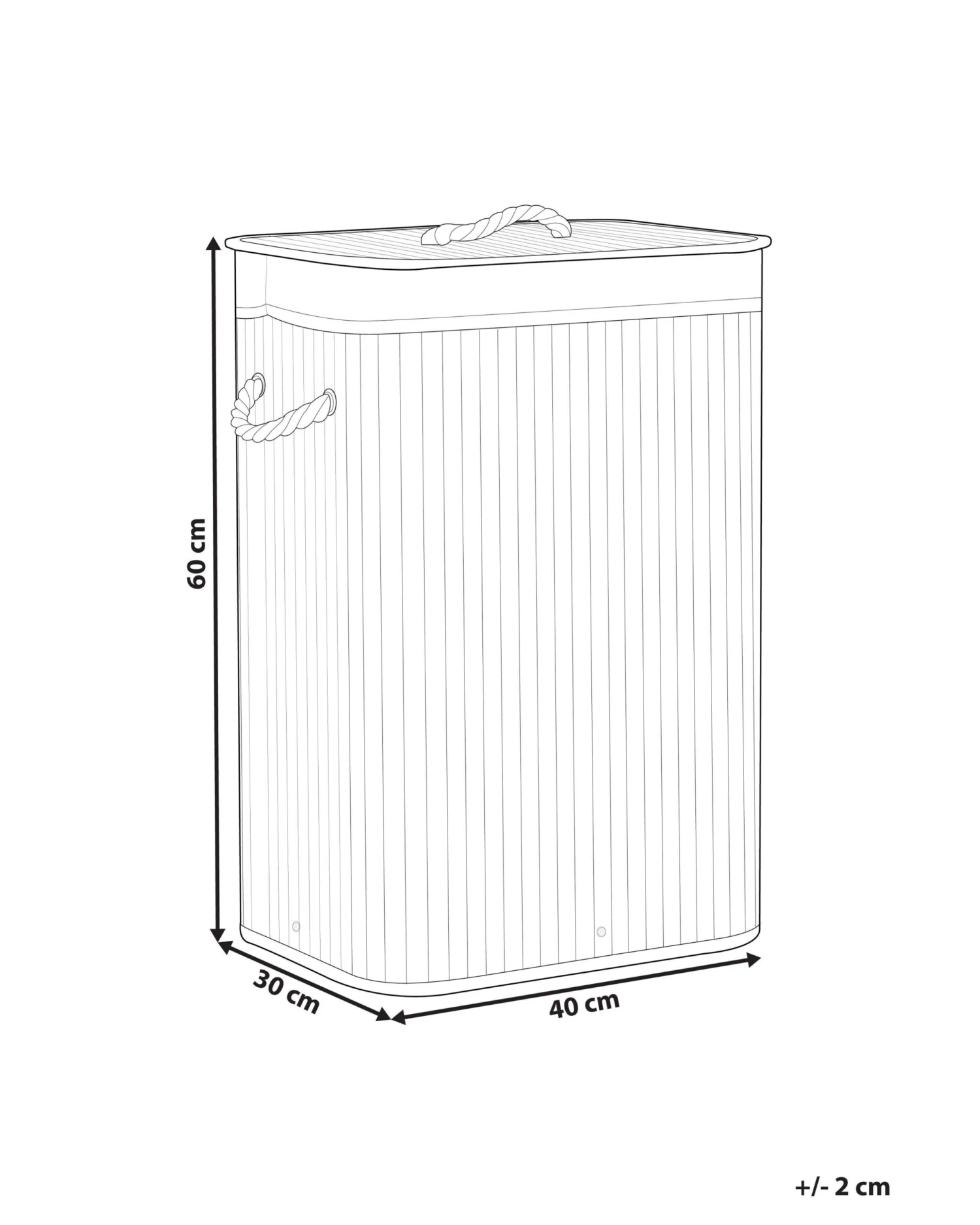 Bamboo Basket With Lid Light Wood KOMARI - Image 7