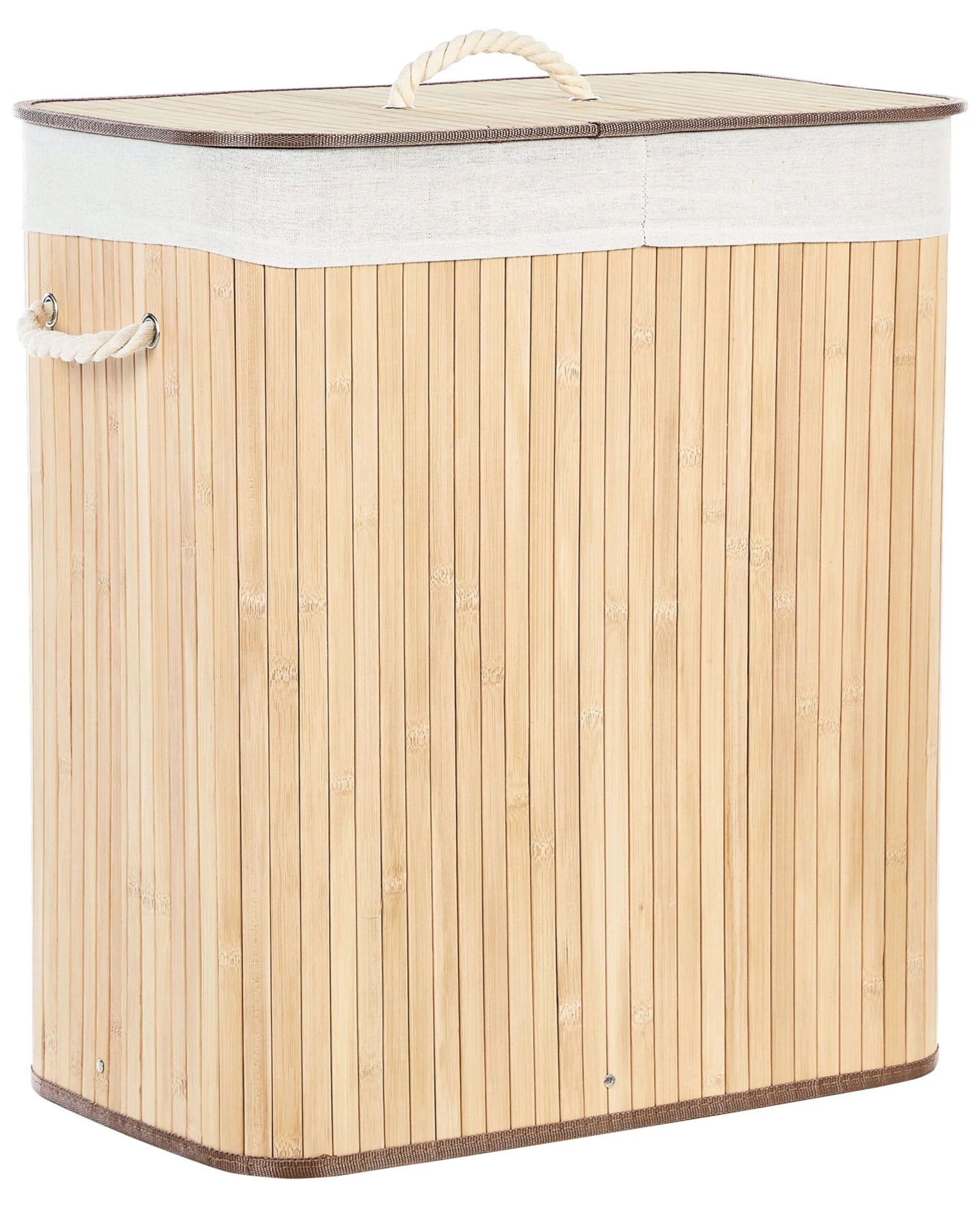 Bamboo Basket With Lid Light Wood KANDY