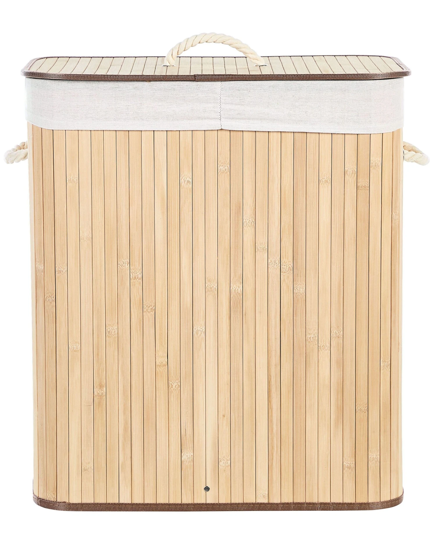 Bamboo Basket With Lid Light Wood KANDY - Image 3