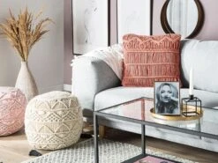 Cotton Macrame Cushion 45 X 45 Cm Orange AKKOY -Cheap Furniture Store undef src sa picid 849316 type whitesh image