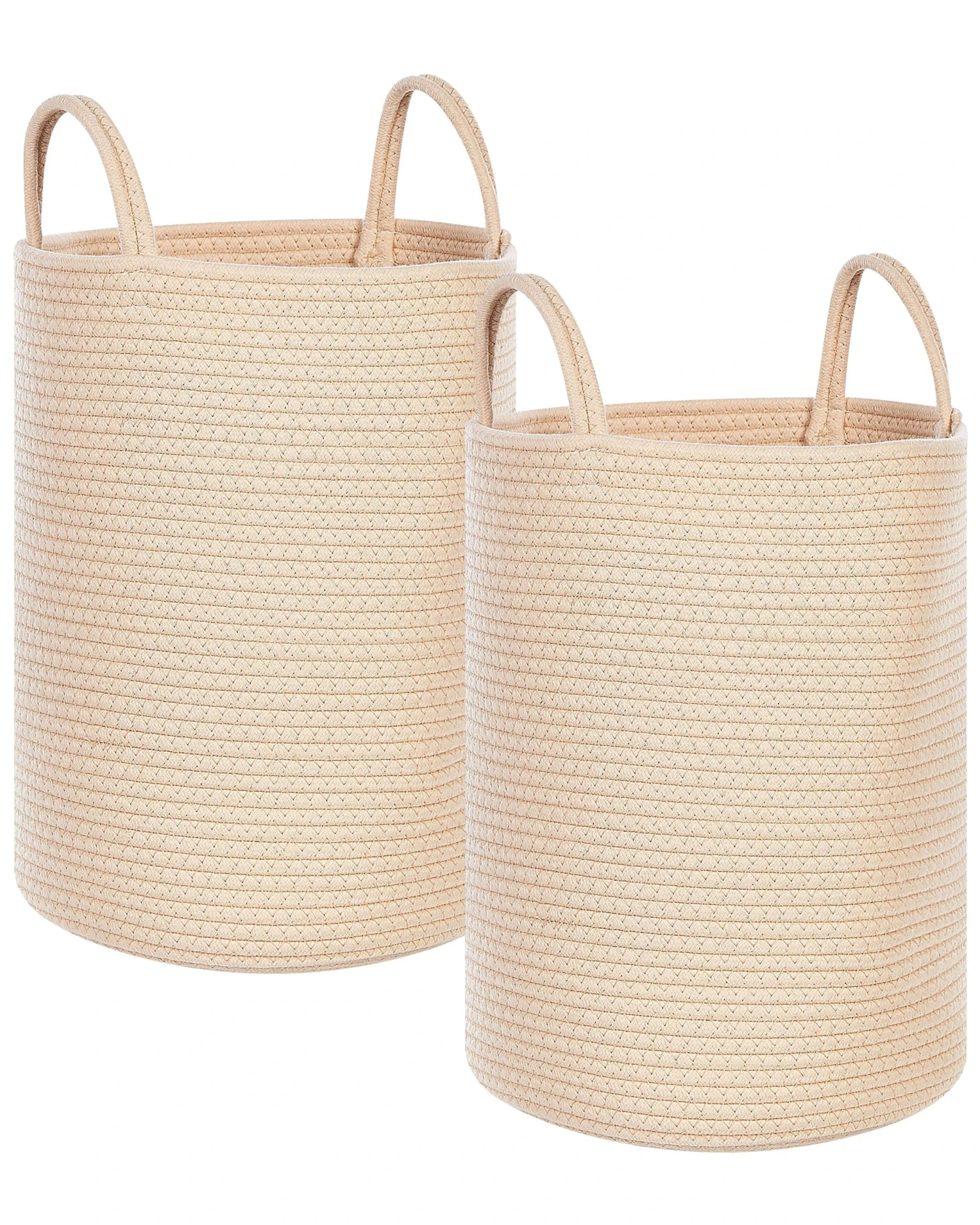 Set Of 2 Cotton Baskets Beige SARYK 3 Set Of 2 Cotton Baskets Beige SARYK