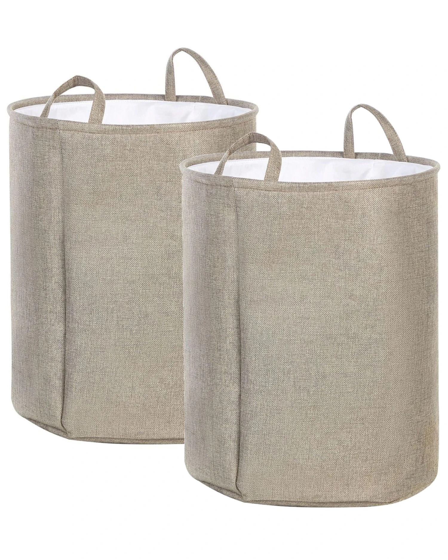Set Of 2 Fabric Baskets Beige SAMTI 3 Set Of 2 Fabric Baskets Beige SAMTI