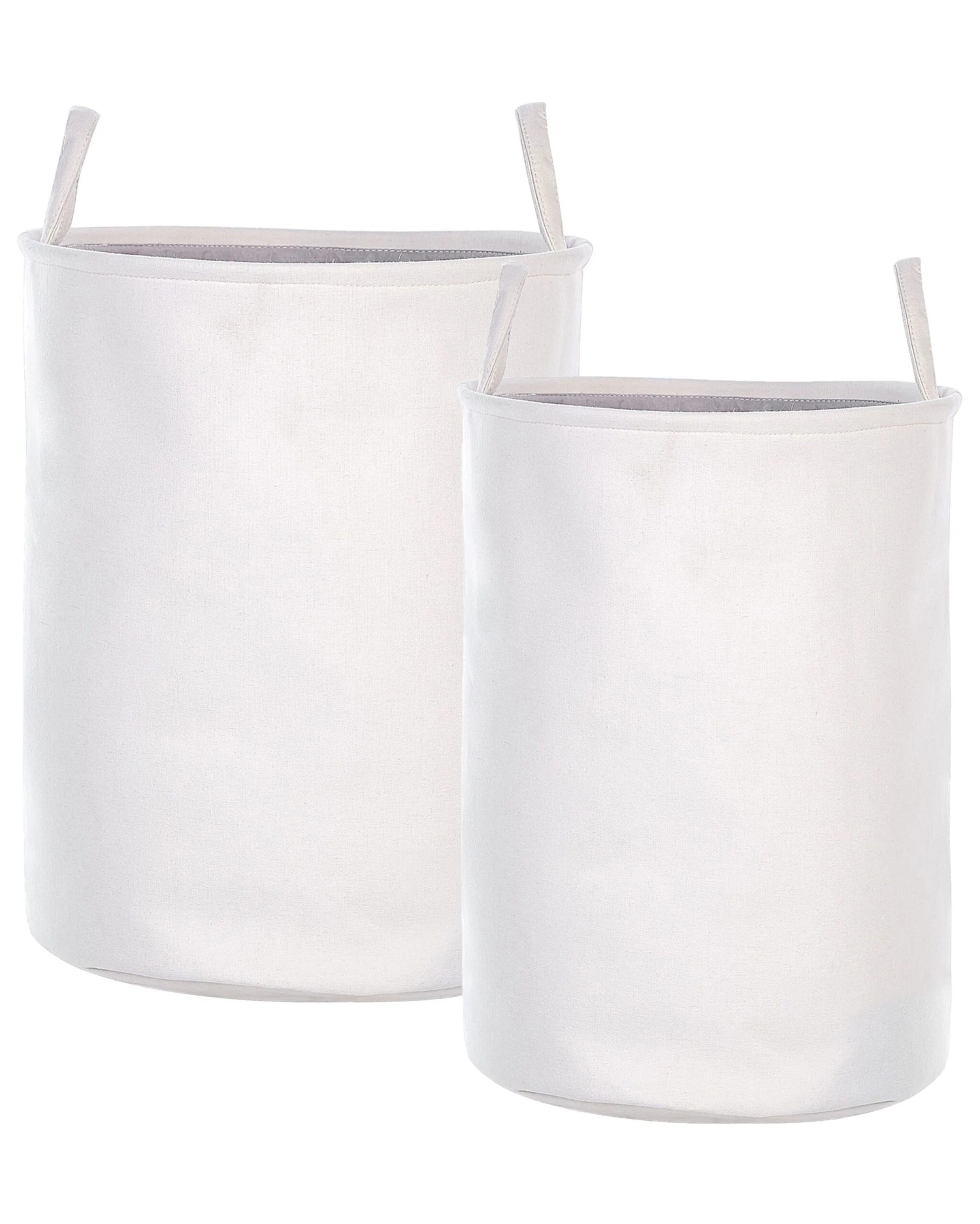 Set Of 2 Fabric Baskets Light White ARCHA