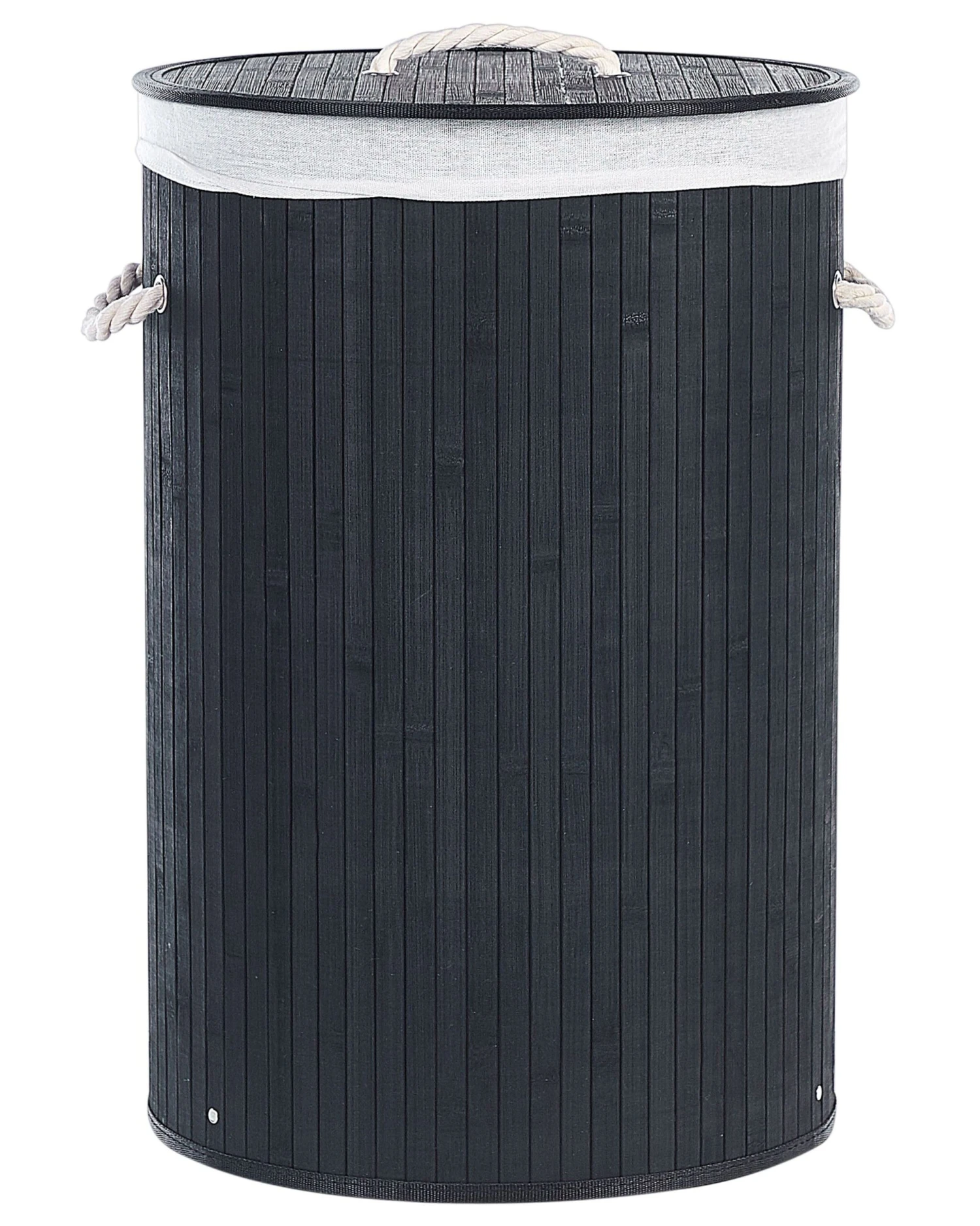 Bamboo Basket With Lid Black SANNAR