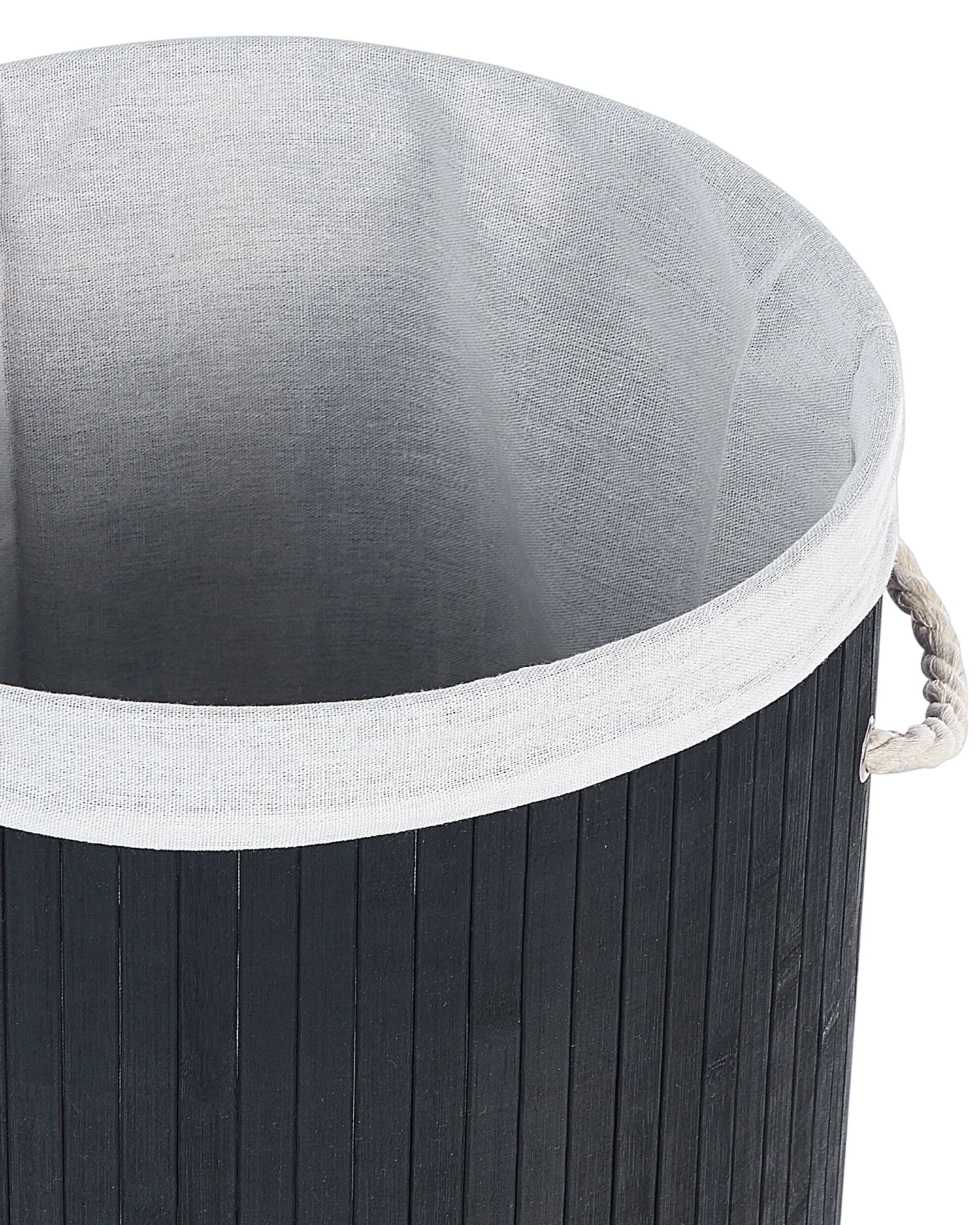 Bamboo Basket With Lid Black SANNAR - Image 4