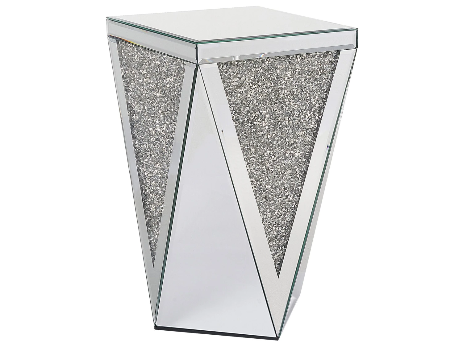 Mirrored Side Table Silver LUXEY 3 Mirrored Side Table Silver LUXEY
