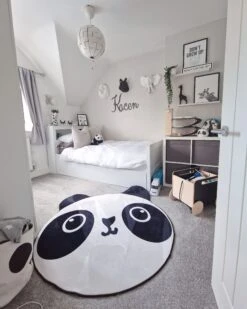 Kids Rug ⌀ 120 Cm White And Black PANDA -Cheap Furniture Store undef src sa picid 850895 type whitesh image