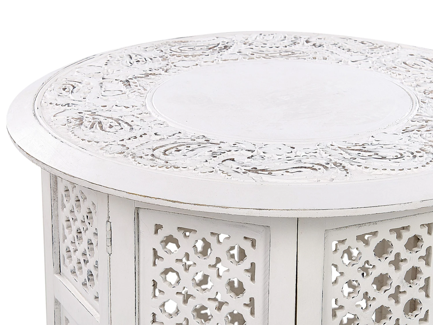 Mango Wood Side Table Off-White ELARA - Image 3