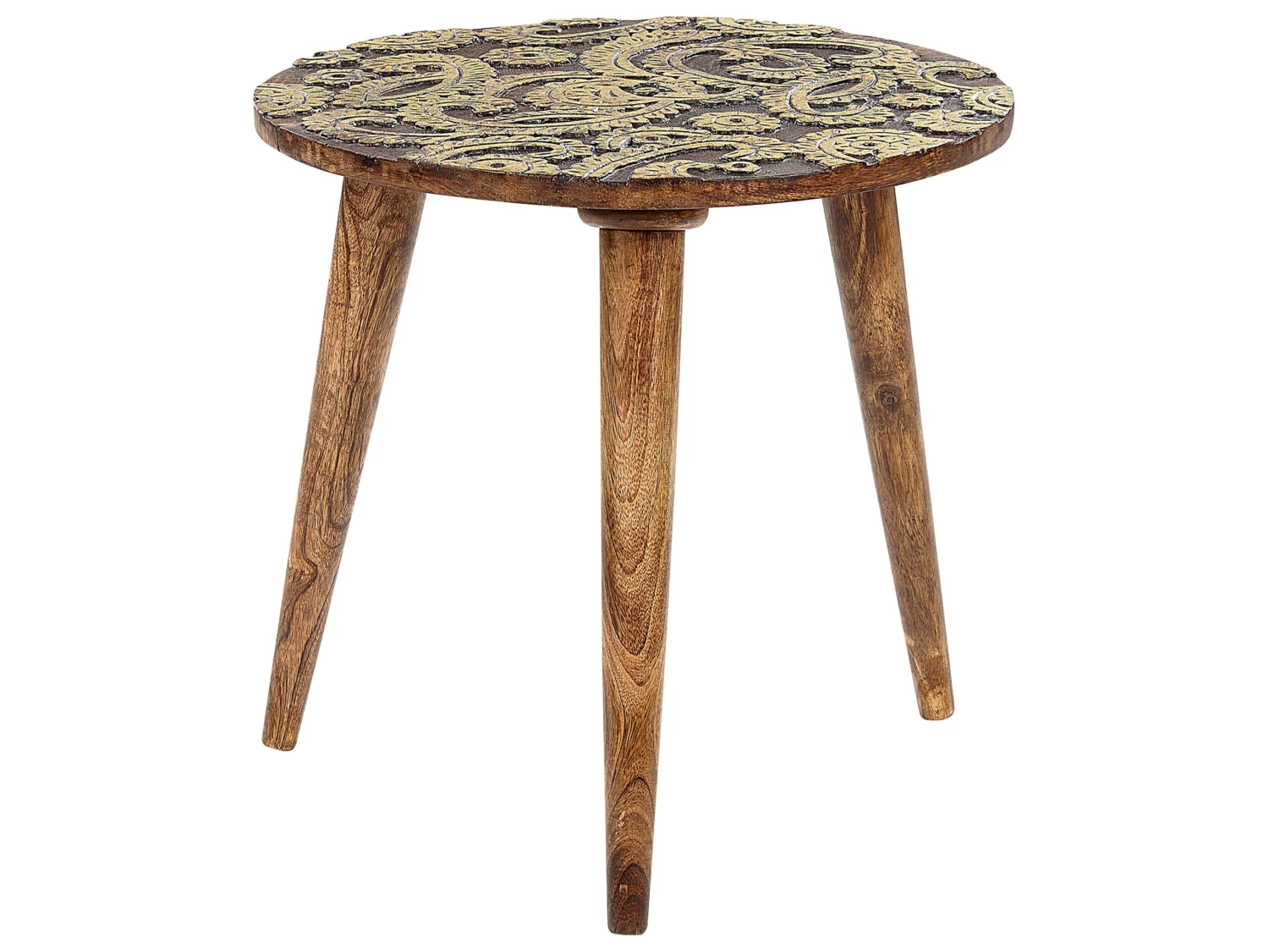 Set Of 2 Mango Wood Side Tables Dark And Gold CHANPI - Image 3