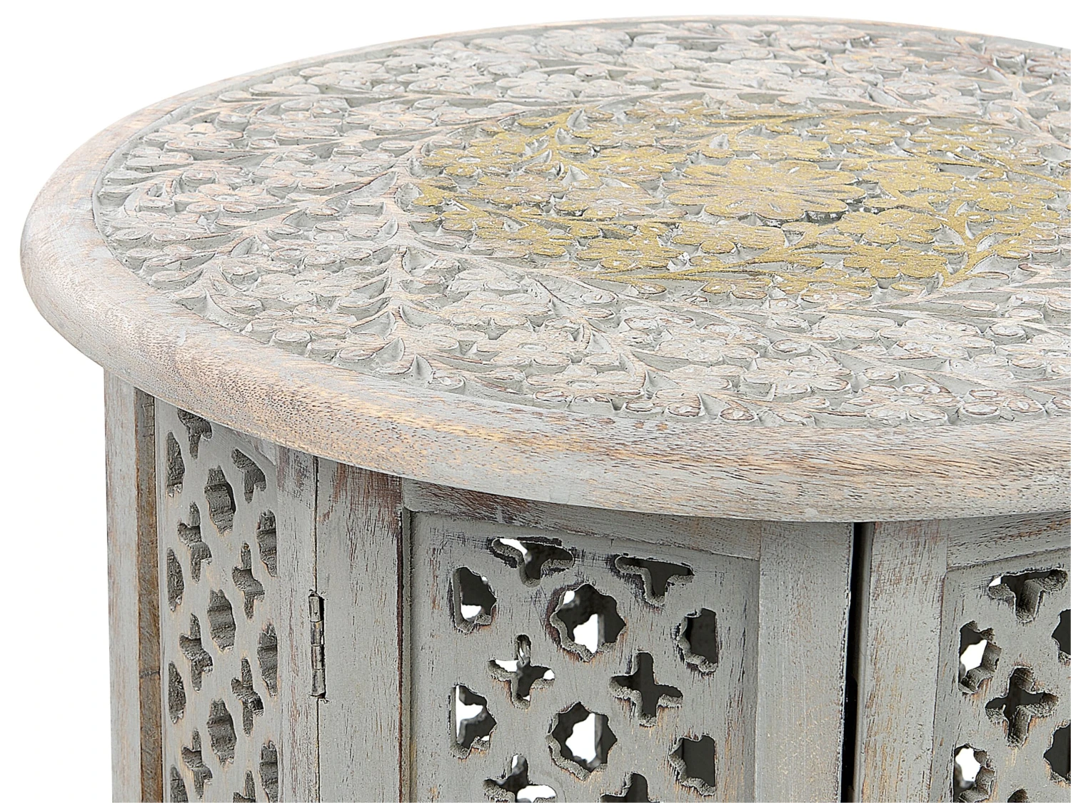Mango Wood Side Table Grey JAGORI - Image 3