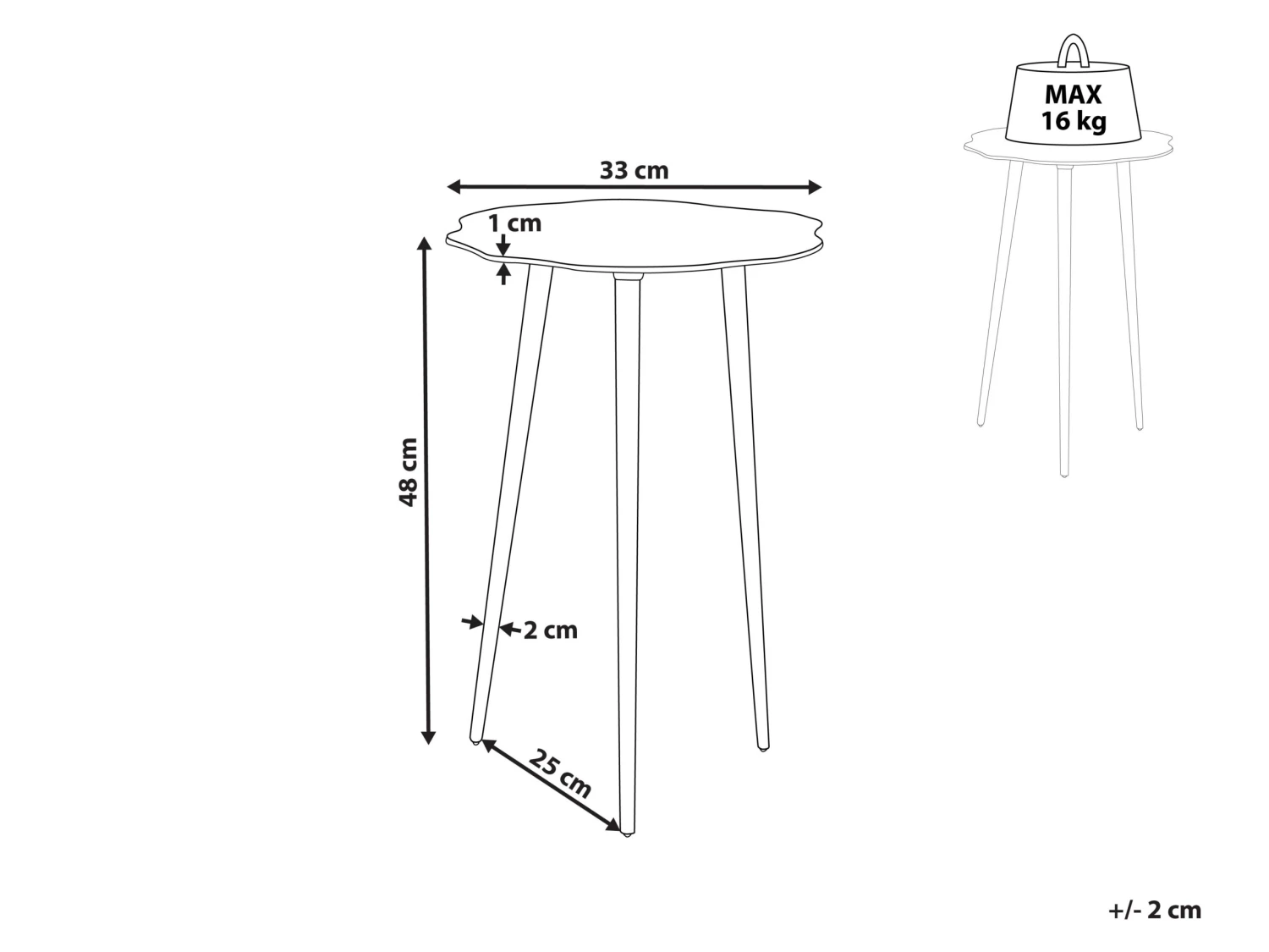 Side Table Gold With Black MUNNAR - Image 6