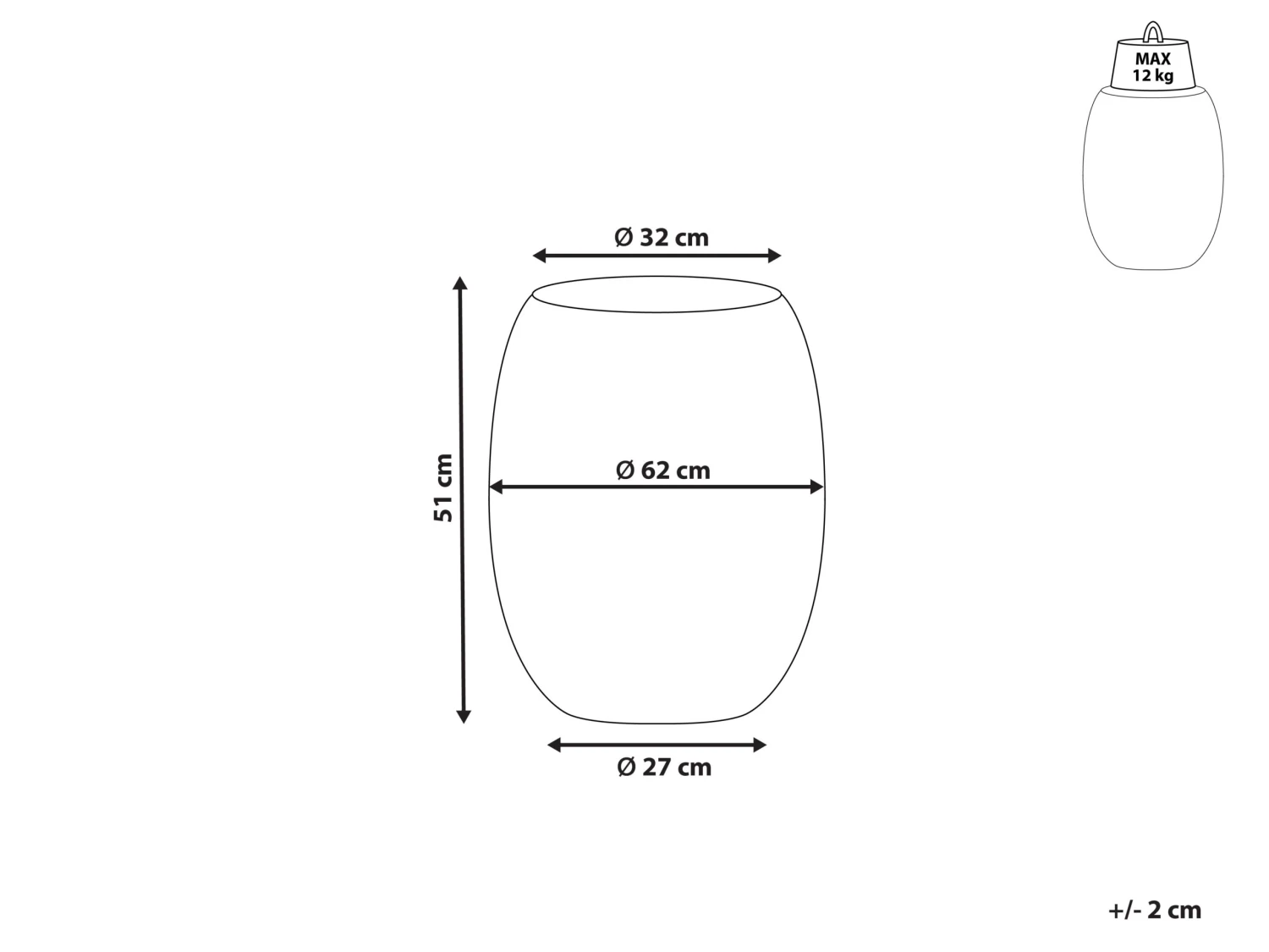 Accent Side Table Black UHANA Big - Image 7